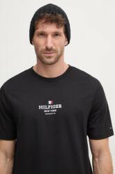 Tommy Hilfiger t-shirt fekete, férfi, nyomott mintás, MW0MW38980 - fekete M