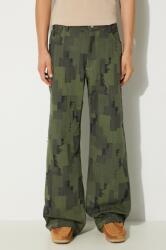 Marcelo Burlon farmer AOP Cross Wide Pants férfi, CMCA187F24FAB0025810 - zöld 50