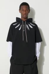 Marcelo Burlon pamut melegítőfelső Collar Feathers Dbl Sleeves fekete, férfi, nyomott mintás, kapucnis, CMAB044S24JER0021001 - fekete L