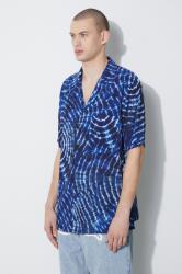 Marcelo Burlon ing Aop Soundwaves Hawaii Shirt férfi, relaxed, CMGG001S24FAB0014501 - kék XL