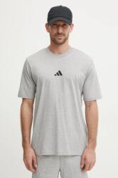 Adidas pamut póló Essential szürke, férfi, melange, JF1091 - szürke XL