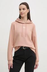 Calvin Klein pamut melegítőfelső narancssárga, női, nyomott mintás, kapucnis, J20J225085 - narancssárga S