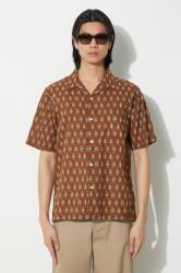 Universal Works pamut ing Road Shirt férfi, barna, regular, 30179. BROWN - barna M