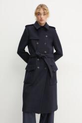 The Kooples gyapjúkabát sötétkék, átmeneti, kétsoros gombolású, FTRE29003K - sötétkék 34