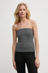 Samsoe Samsoe top SACHRISHELL női, spanyol nyakkivágású, szürke, F24400027 - szürke M