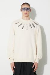 Marcelo Burlon pamut pulóver Aop Wind Feather meleg, bézs - bézs XL