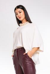 Hermosa Pulover din tricot soft touch marime universala 44752, alb