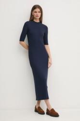 Tommy Hilfiger ruha sötétkék, midi, testhezálló, WW0WW44430 - sötétkék S