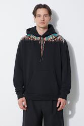 Marcelo Burlon pamut melegítőfelső Grizzly Wings Regular Hoodie fekete, férfi, nyomott mintás, kapucnis, CMBB007S24FLE0021020 - fekete L