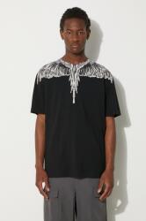 Marcelo Burlon pamut póló Icon Wings Basic Tee fekete, férfi, nyomott mintás, CMAA056F24JER0011006 - fekete XL