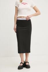 Tommy Jeans szoknya fekete, midi, ceruza fazonú, DW0DW19365 - fekete M
