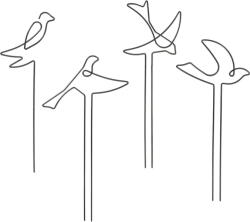 Esschert Design Suport pentru plante 4 buc. din metal Bird - Esschert Design