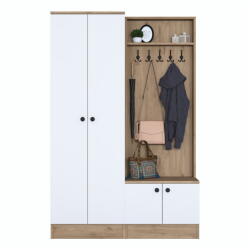 Kalune Design Set mobilier pentru hol alb/cu aspect de lemn de nuc Theresa - Kalune Design