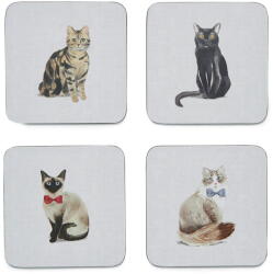 Cooksmart ® Set 4 suporturi de pahare Cooksmart ® Curious Cats, albastru