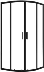 Laveo Bresso cabină de duș 80x80 cm semicircular negru mat/sticlă transparentă JKD_786Z (JKD786Z)