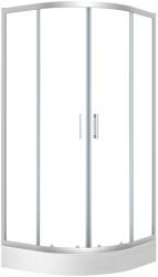Laveo Bresso cabină cu cădiță 90x90 cm semicircular crom luciu/sticlă transparentă JKDD096Z (JKDD096Z)