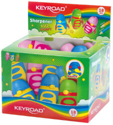  Hegyező 1 lyukú tartályos, fedeles, multifunkciós 18 db/display Keyroad Duo Sharpy vegyes színek