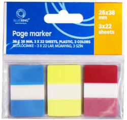 Jelölőcímke 25x38mm, 3x22lap, műanyag 3szín Bluering® - tobuy