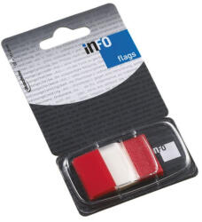 Jelölőcímke 25x43mm, 50lap, műanyag, Info Notes Info Flags transzparens piros - tobuy