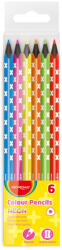 Színes ceruza készlet háromszögletű, fekete belsővel Keyroad Neon 6 klf. neon szín