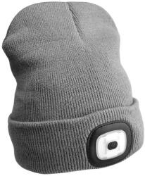 SIXTOL sapka LED-es fejlámpával, újratölthető világosszürke (SX5013)