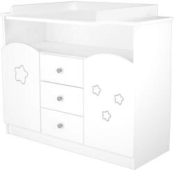 Hubners Comoda de infasat Hubners Matei 106 cm alb cu stelute