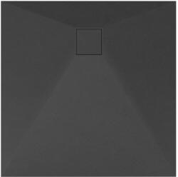Welland Fekete kőhatású zuhanytálca 90 x 90 cm + ajándék szifonkészlet | Welland (GT-9090SS) (GT-9090SSB) - pepita