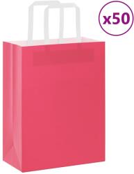 vidaXL 50 db rózsaszín papírzacskók fogantyúkkal 21x11x28 cm (4101881)