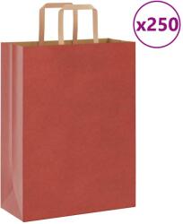 vidaXL 250 db piros kraft papírzacskók fogantyúkkal 26x12x35 cm (4101982)