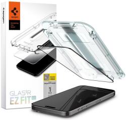 Spigen 070891 Apple iPhone 15 Pro Max Spigen GlastR EZ Fit HD edzett üveg képernyővédő fólia, felhelyezést segítő kerettel, fekete (070891)