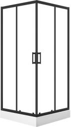 Laveo Bresso zuhanykabin zuhanytállal 90x90 cm négyzet fekete matt/átlátszó üveg JKDD796K (JKDD796K)