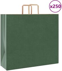 vidaXL 250 db zöld papírzacskók fogantyúkkal 54x15x49 cm (4101962)