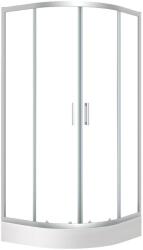 Laveo Bresso zuhanykabin zuhanytállal 90x90 cm félkör alakú króm fényes/átlátszó üveg JKDD096Z (JKDD096Z)