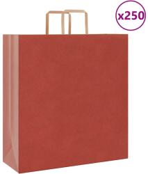 vidaXL 250 db piros papírzacskók fogantyúkkal 45x17x48 cm (4101989)