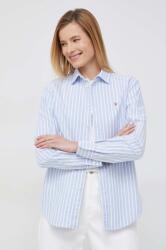 Ralph Lauren pamut ing női, galléros, regular - kék 38 - answear - 52 990 Ft