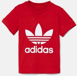 Adidas gyerek póló TREFOIL TEE piros, nyomott mintás, IX5115 - piros 80