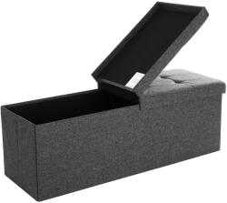  Taburet cu capac rabatabil OTTOMAN 110x38 cm, gri inchis