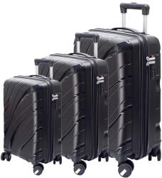 Dollcini Dollcini, Világjáró Bőrönd, Több méretben, Több színben - 3db-os Bőrönd szett - Fekete (357890-159D)