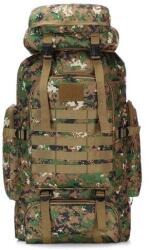 Dollcini Katonai Stílusú Férfi Túrahátizsák - 80L, Vízálló - Zöld terepszínű (424945)