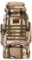 Dollcini Katonai Stílusú Férfi Túrahátizsák - 80L, Vízálló - Sárga terepszínű (424943)