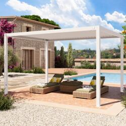 PRIMEYARD 3x4m Pergola, lamellás tetővel, fehér - (400108)