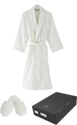 Soft Cotton MICRO COTTON uniszex fürdőköpeny ajándákcsomagolásban + papucs S + papucs (36/38) + ajándékcsomag Vaj szín / Ecru