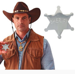 Fiestas Guirca Sheriff csillag, fém kitűző, 6 cm