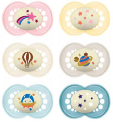 MAM Játszócumi Original night, Világítós, megújult! Egész karton szilikon lapított (méret: 2) 6+ hó (6 db/kr) - babybear