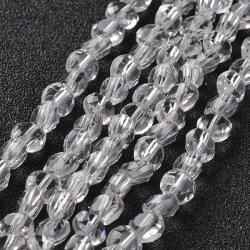  Fazettált Lapos Korong Üveggyöngy 5-6x4mm