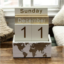 Jovy Calendar din Lemn, WORLD , 11 x 6 x 14 cm