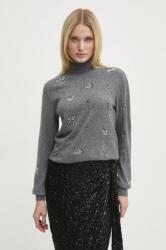 MSGM gyapjú pulóver könnyű, női, szürke, garbónyakú, 3742MDM212.247786 - szürke S
