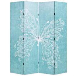 vidaXL Paravan cameră pliabil, albastru, 160 x 170 cm, fluture (245886)