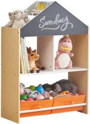 Ginger Home Етажерка за играчки и книжки с черна дъска за писане Ginger Home - Къщичка (TF6747)