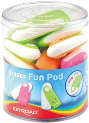  Radír, PVC mentes 24 db/display Keyroad Fun Pod vegyes színek